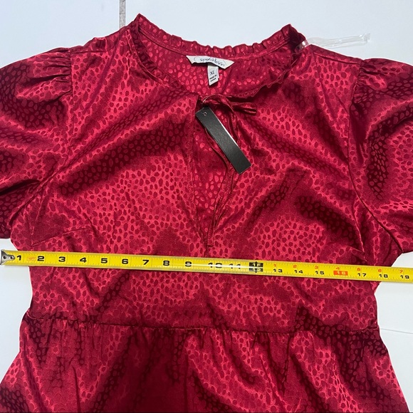 NWT Dot Pattern Midi Red Dress - Picture 6 of 7